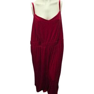 Torrid Red Velvet Cowl Neck Jumpsuit Plus Size 4 Wide Leg Holiday Party Glam